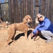 Lise, of Eco Tropical Resorts, and her dog setting out for a walk