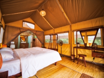 Inside Cardamom Tented Camp tent